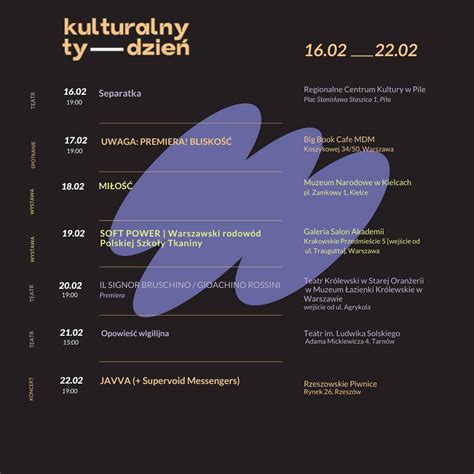 grafika informacyjna z datami wydarzeń kulturalnych w Radzyminie