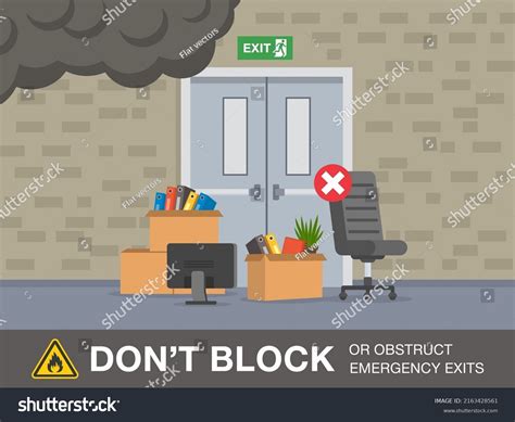 Diagram showing fire safety violations in an escape room (e.g., blocked exits, gas heaters, flammable materials)