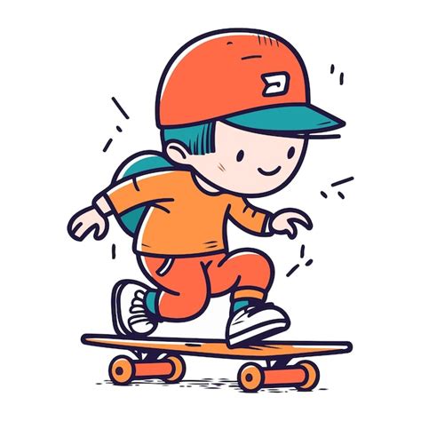 Cartoon illustration of Norman Price on his skateboard