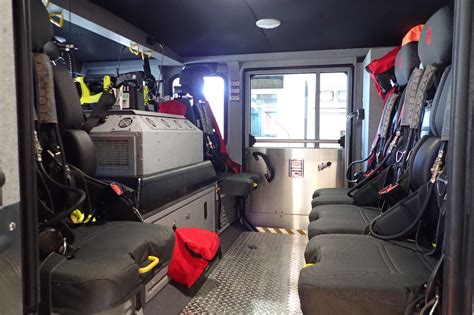 Photo of specialized equipment inside a fire truck cabin