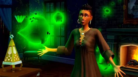 The Sims 4 - duchy unoszące się nad nagrobkami na cmentarzu