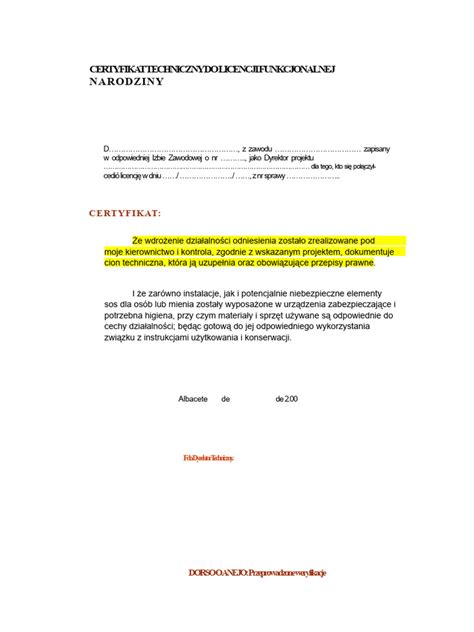 dokument certyfikatu zgodności dla impregnatu ogniochronnego