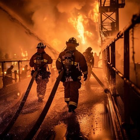Photo depicting firefighters in action, highlighting dangerous conditions