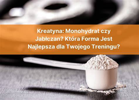 infografika porównująca budowę chemiczną monohydratu i jabłczanu kreatyny