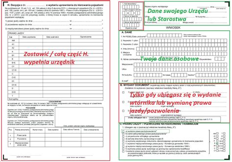 zdjęcie przedstawiające formularz wniosku o wydanie prawa jazdy